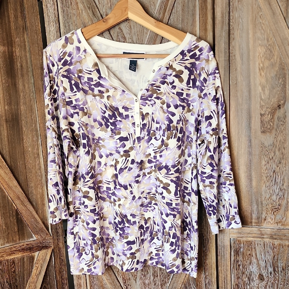 Karen Scott Womens Floral Top